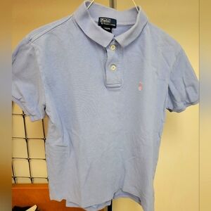 Polo by Ralph Lauren Boys Polo Short Sleeved Shirt M 12-14 Light Blue Pony Logo